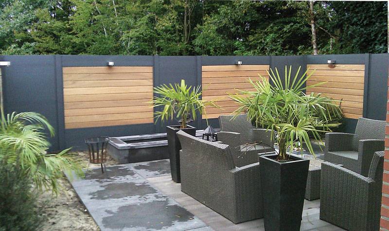 Palissade bois gris anthracite design alu